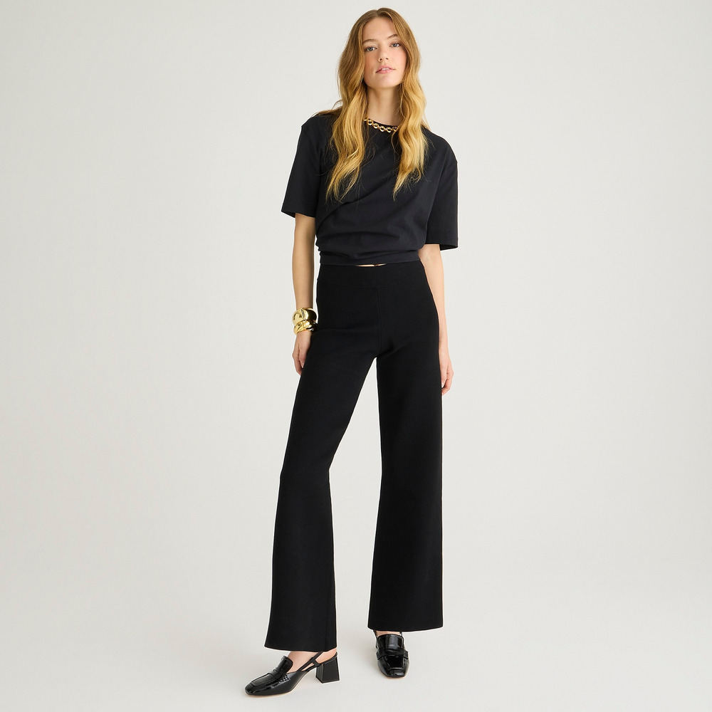 J.Crew Delaney Full Length Sweater Pant Black XL